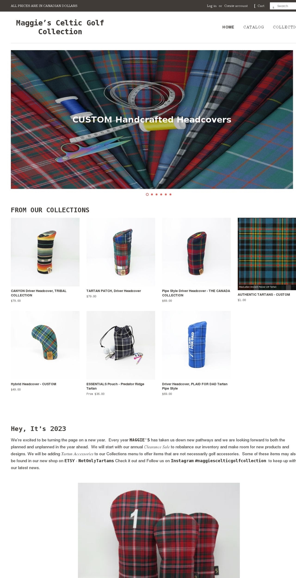 maggiescelticgolf.com shopify website screenshot