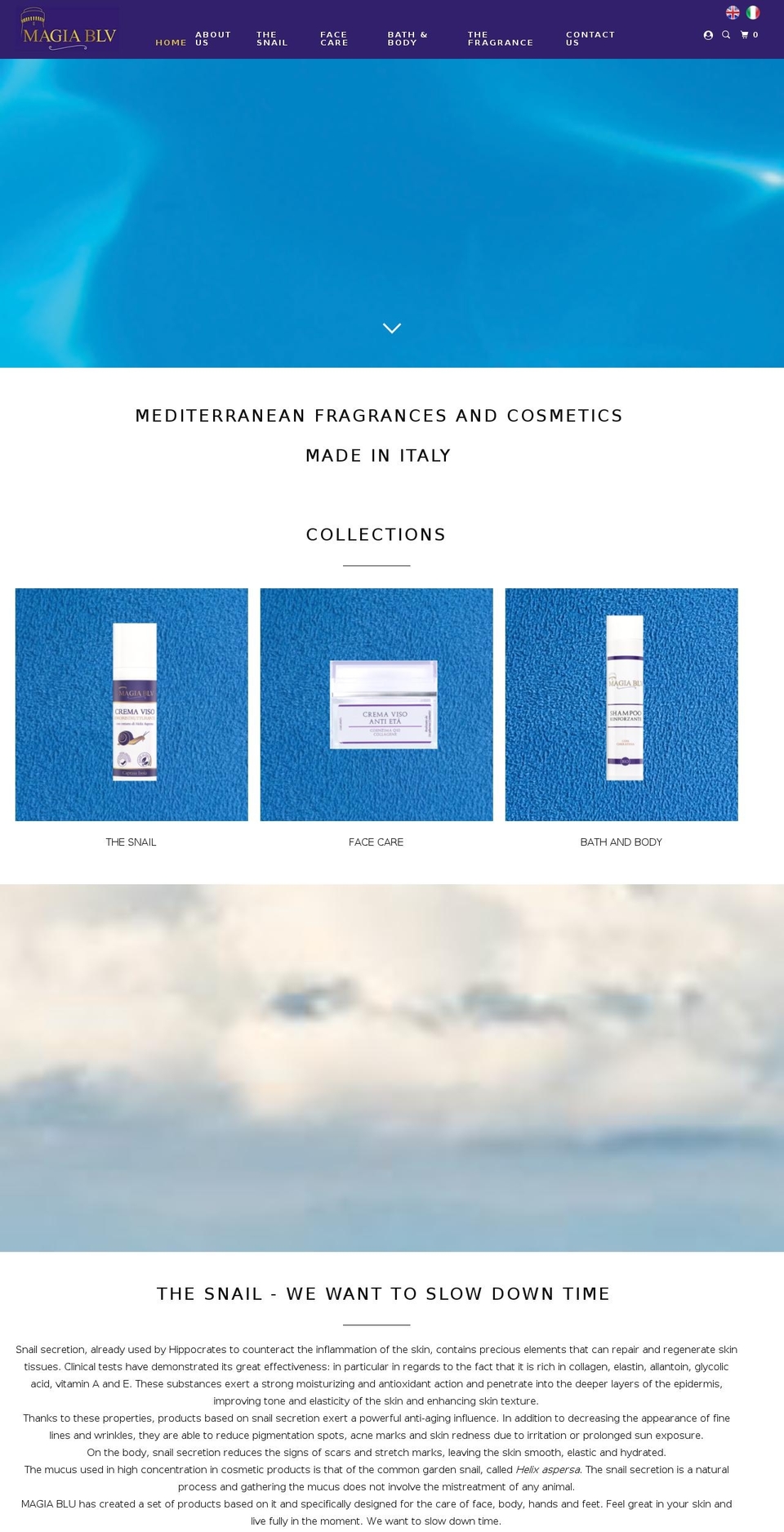 magiablucosmetics.com — Shopify storefront screenshot