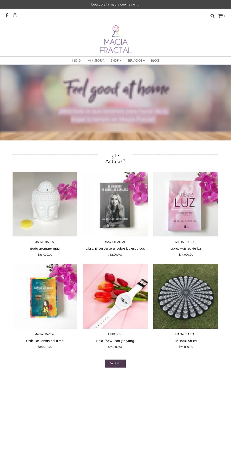 magiafractal.com — Shopify storefront screenshot