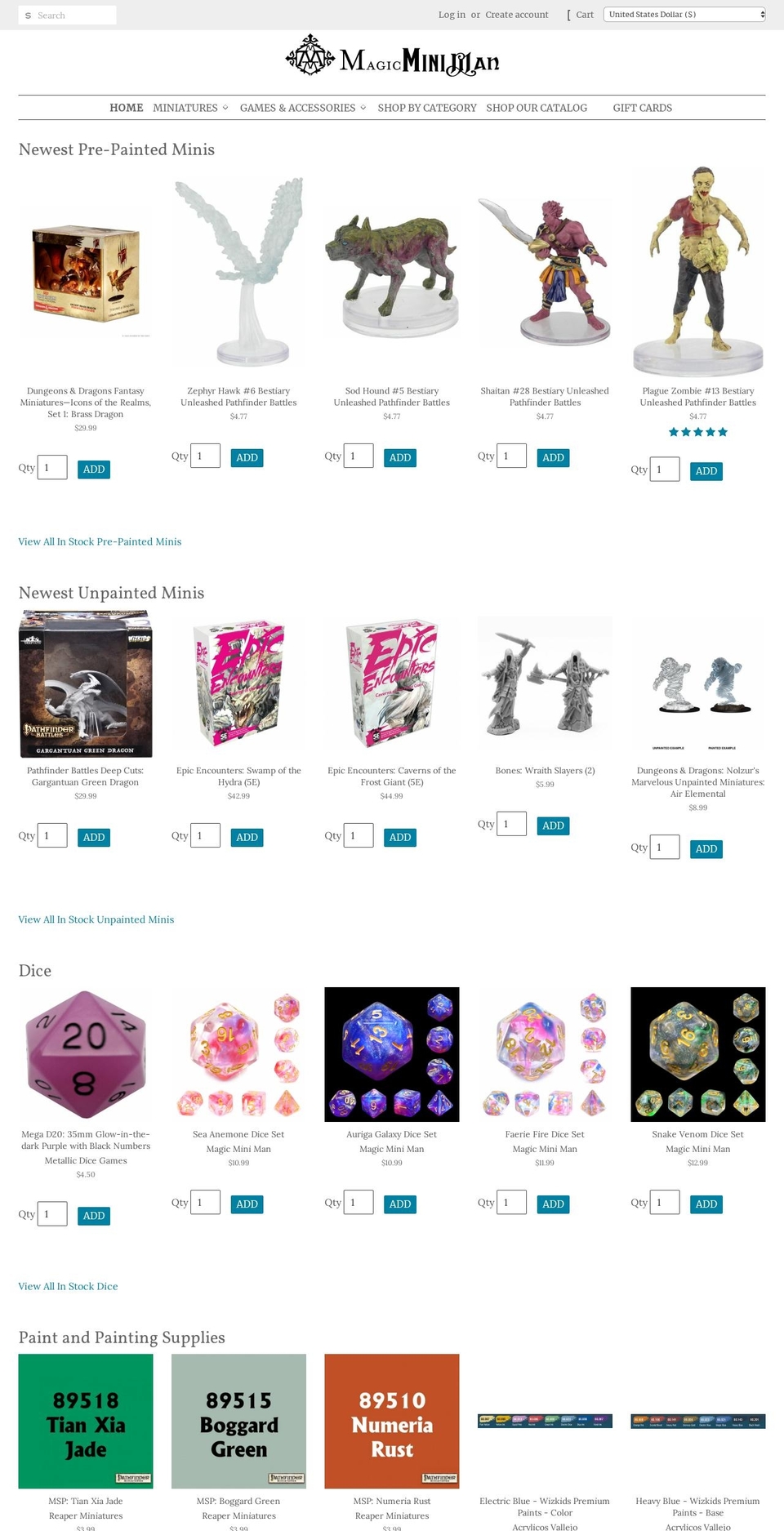 magic-mini-man.myshopify.com — Shopify storefront screenshot