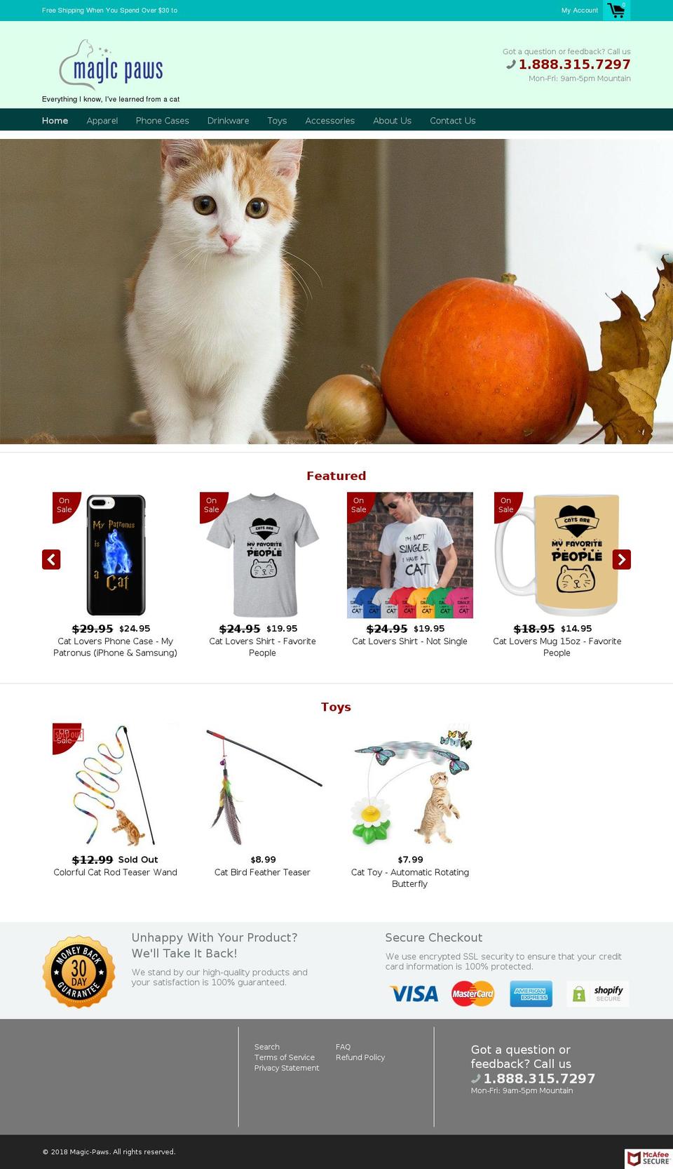 magic-paws.com shopify website screenshot