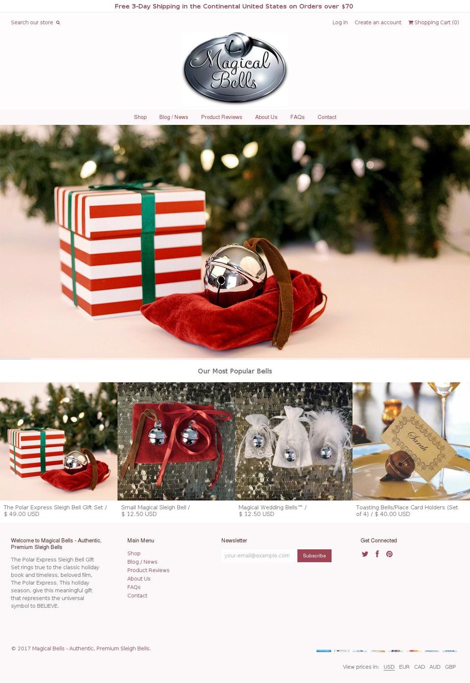 magicalbells.com shopify website screenshot