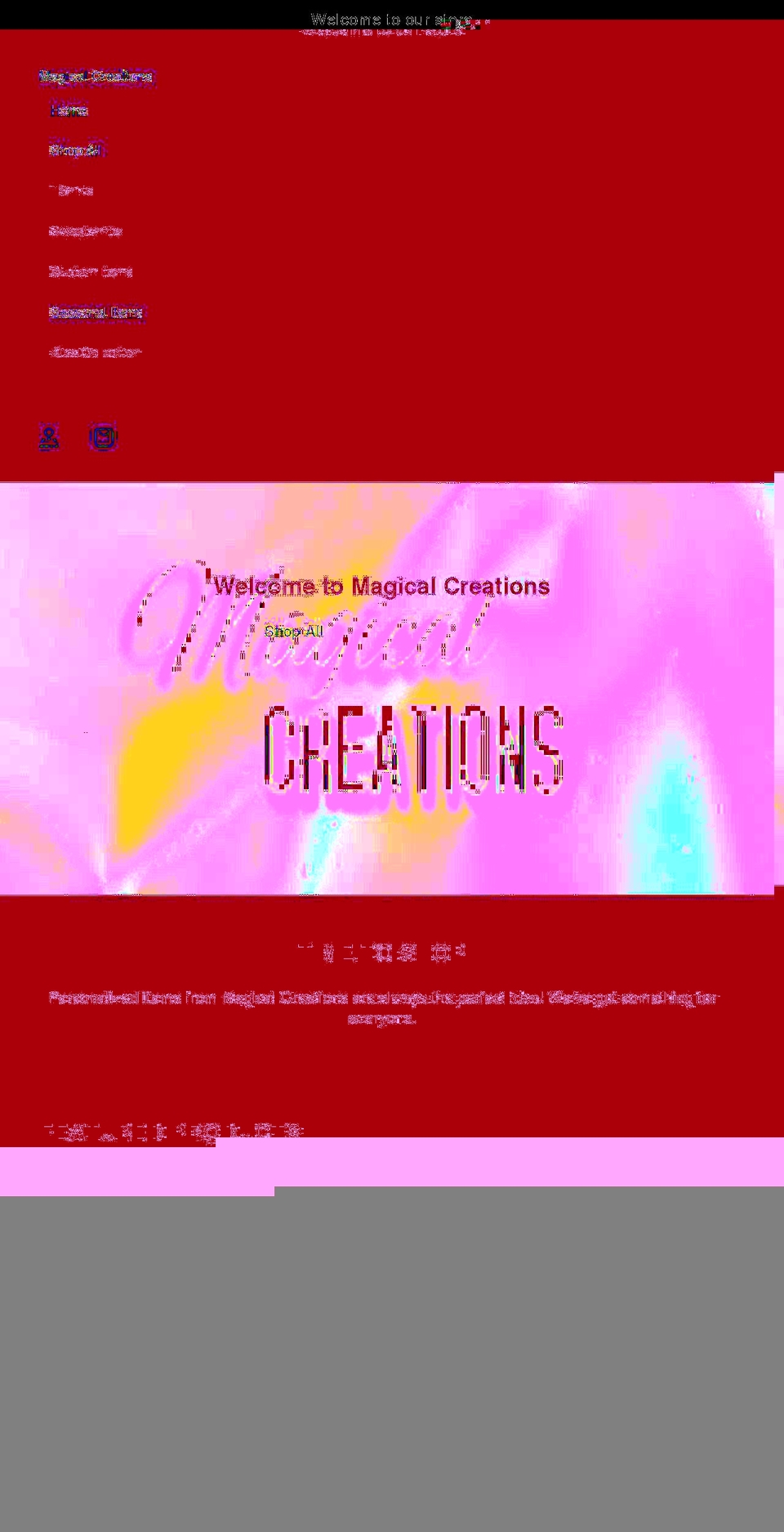 magicalcreationsllc.com shopify website screenshot