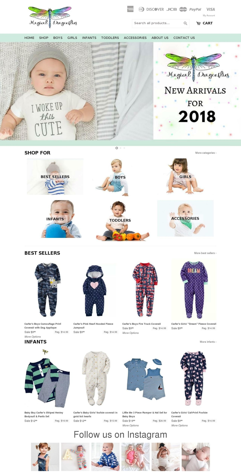 magicaldragonflies.com — Shopify storefront screenshot