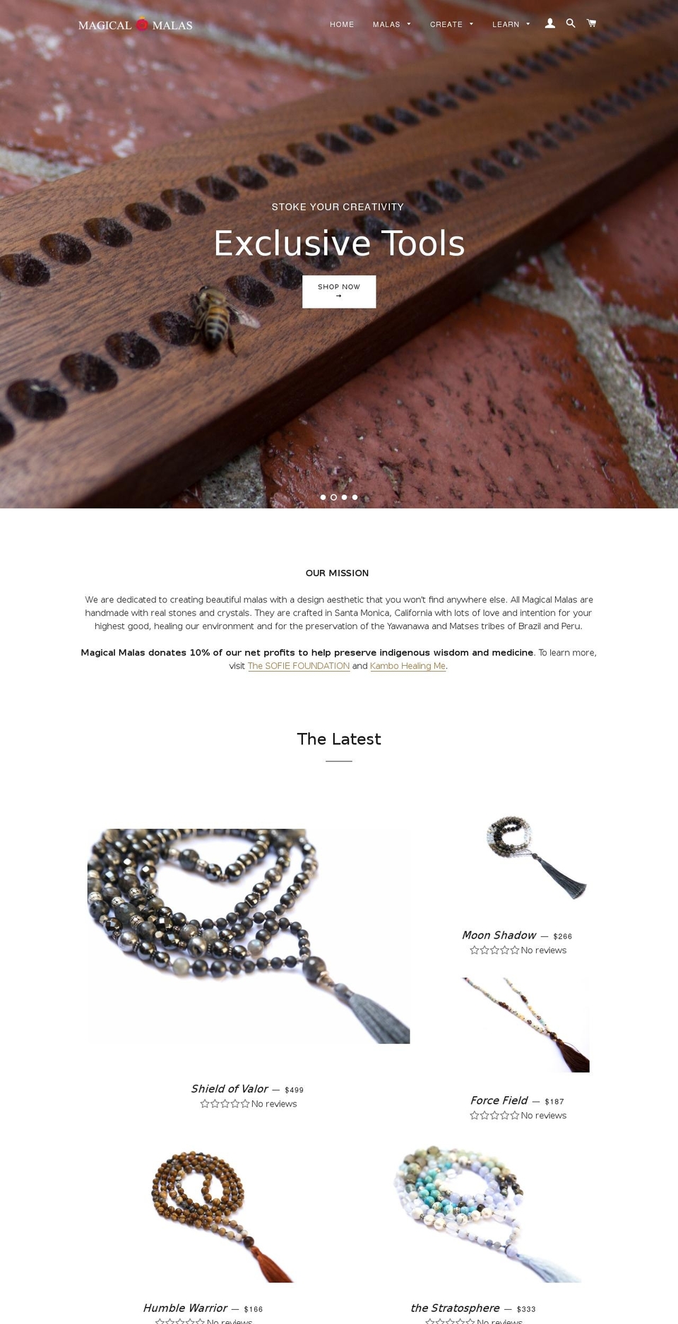 magicalmalas.com — Shopify storefront screenshot
