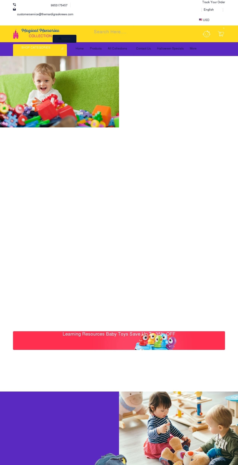 magicalmemoriescollection.com shopify website screenshot