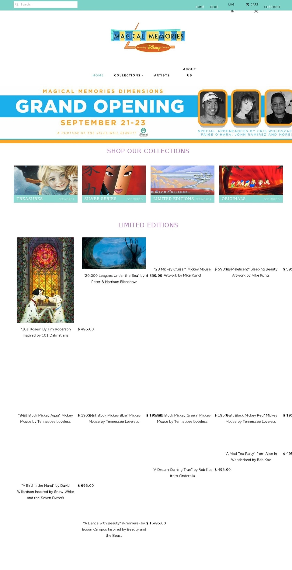 magicalmemoriestownsquare.com — Shopify storefront screenshot