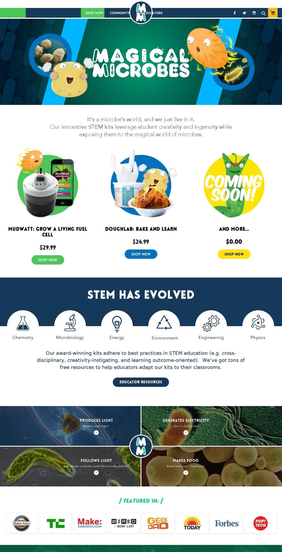 magicalmicrobes.com shopify website screenshot