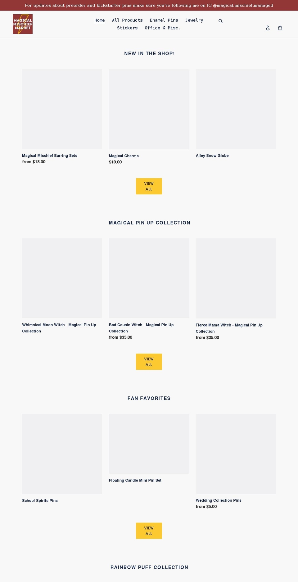 magicalmischiefmarket.com shopify website screenshot