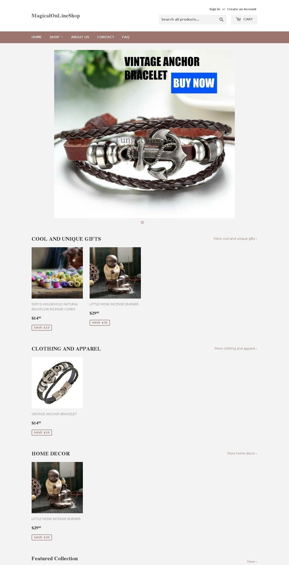 magicalonlineshop.com — Shopify storefront screenshot