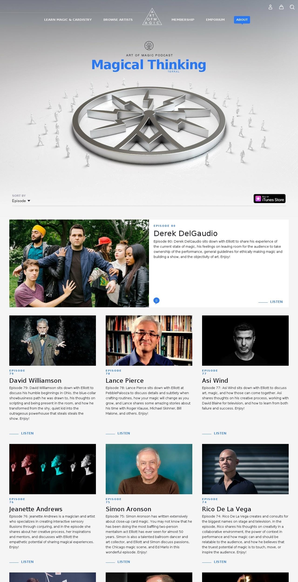 magicalthinkingpodcast.com shopify website screenshot