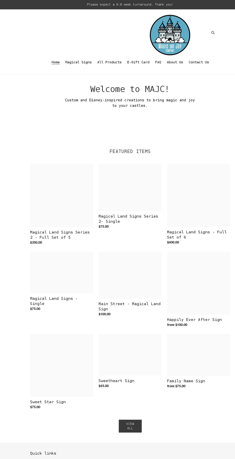 magicandjoy.net shopify website screenshot