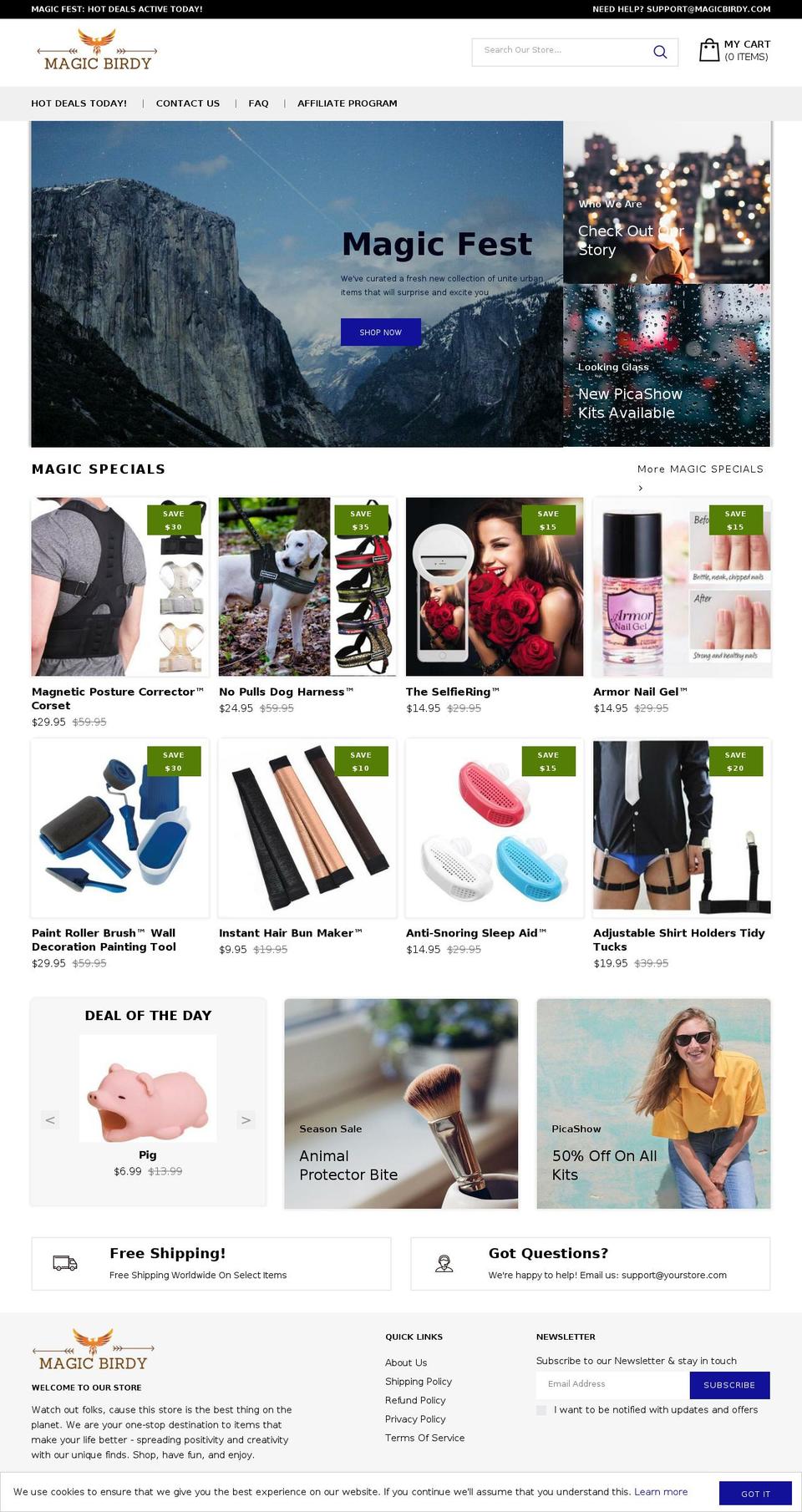 magicbirdy.com shopify website screenshot