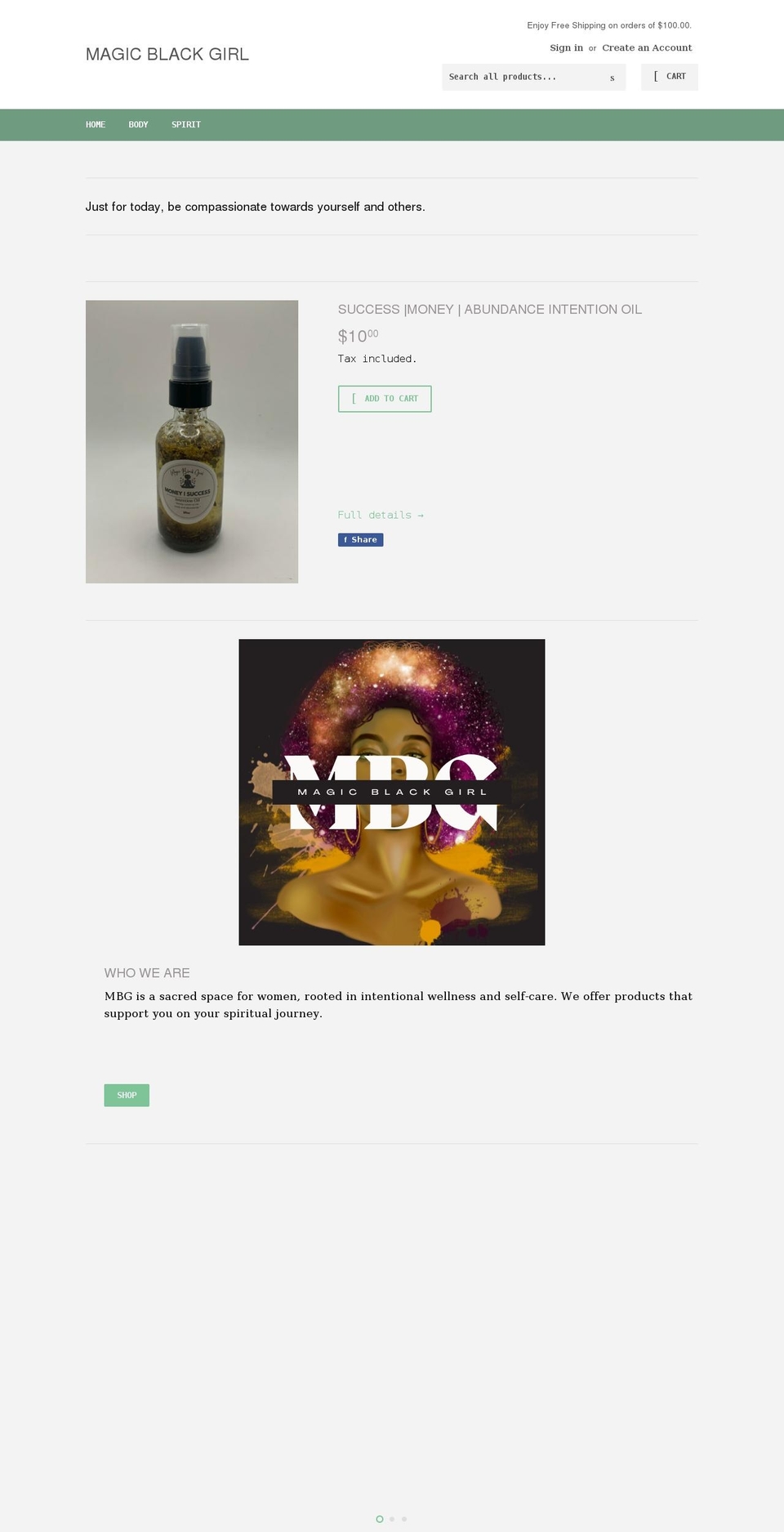 magicblkgirl.com shopify website screenshot