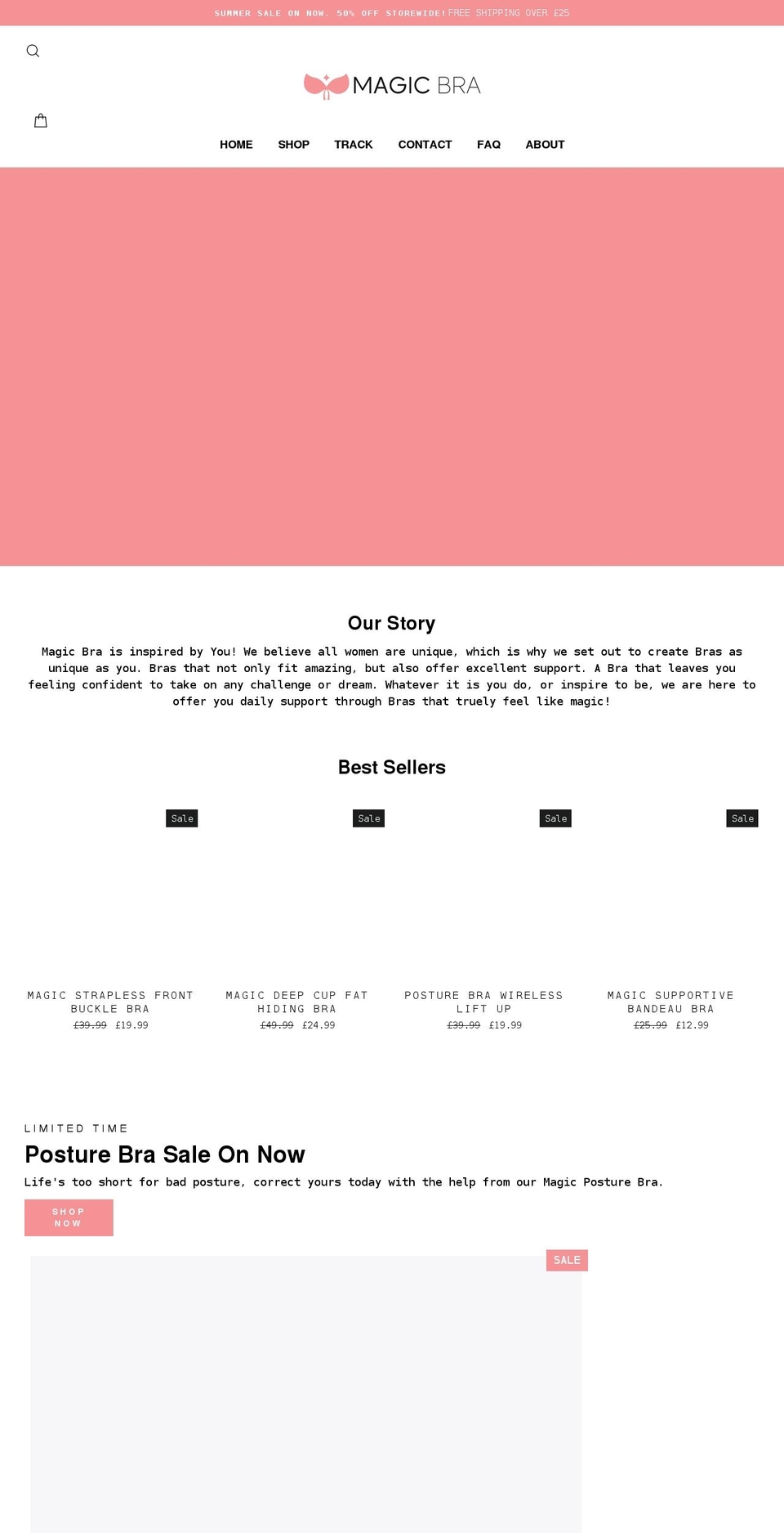 magicbra.co.uk shopify website screenshot