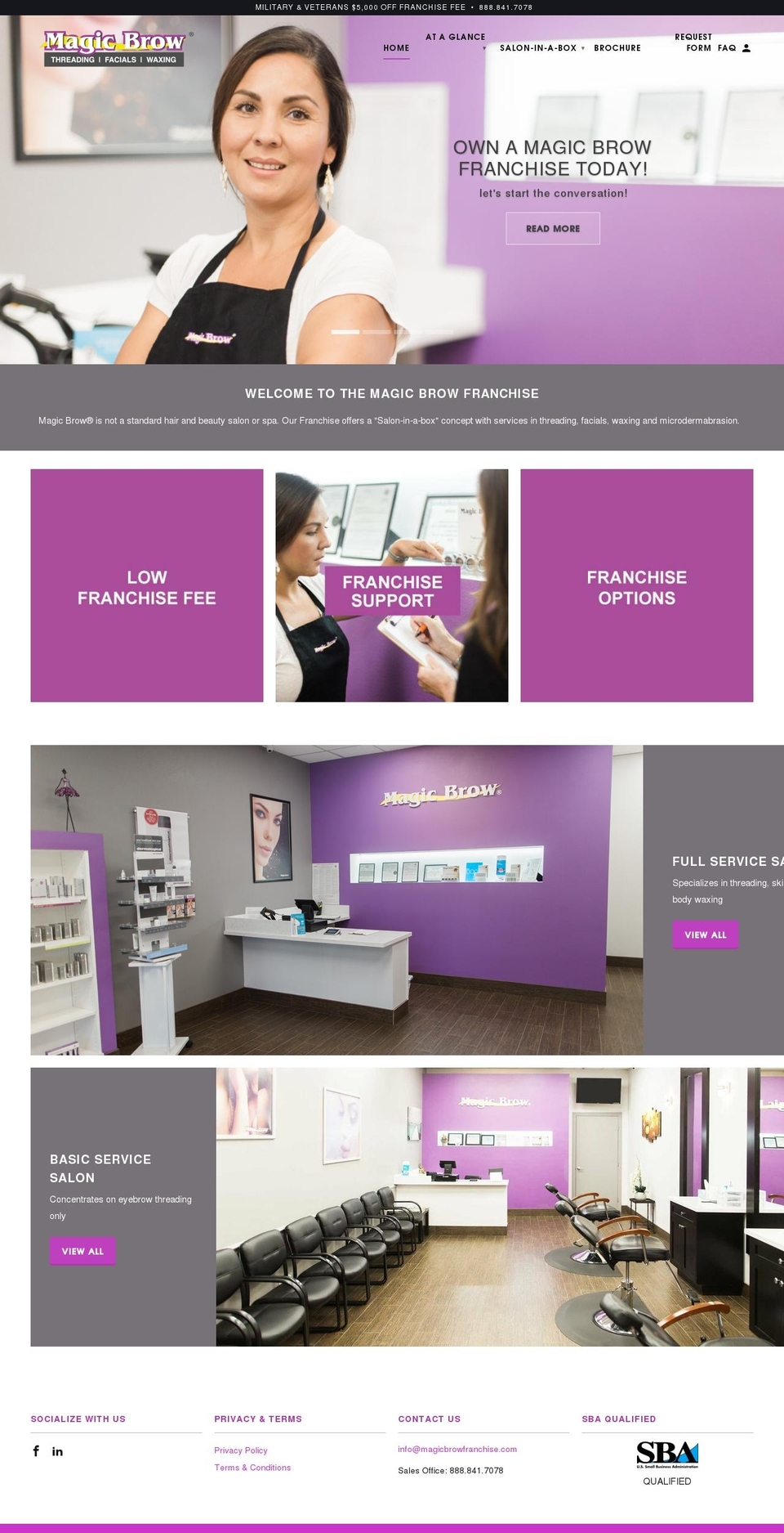 magicbrowfranchise.com shopify website screenshot