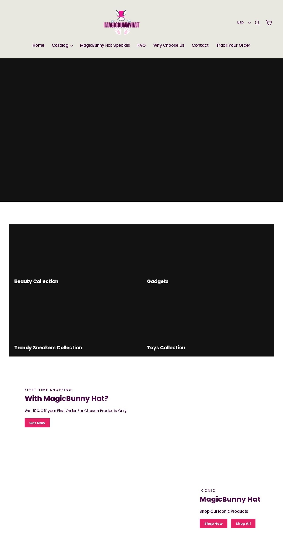 magicbunnyhat.com shopify website screenshot