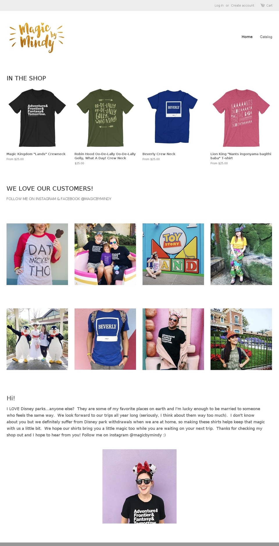 magicbymindy.com — Shopify storefront screenshot