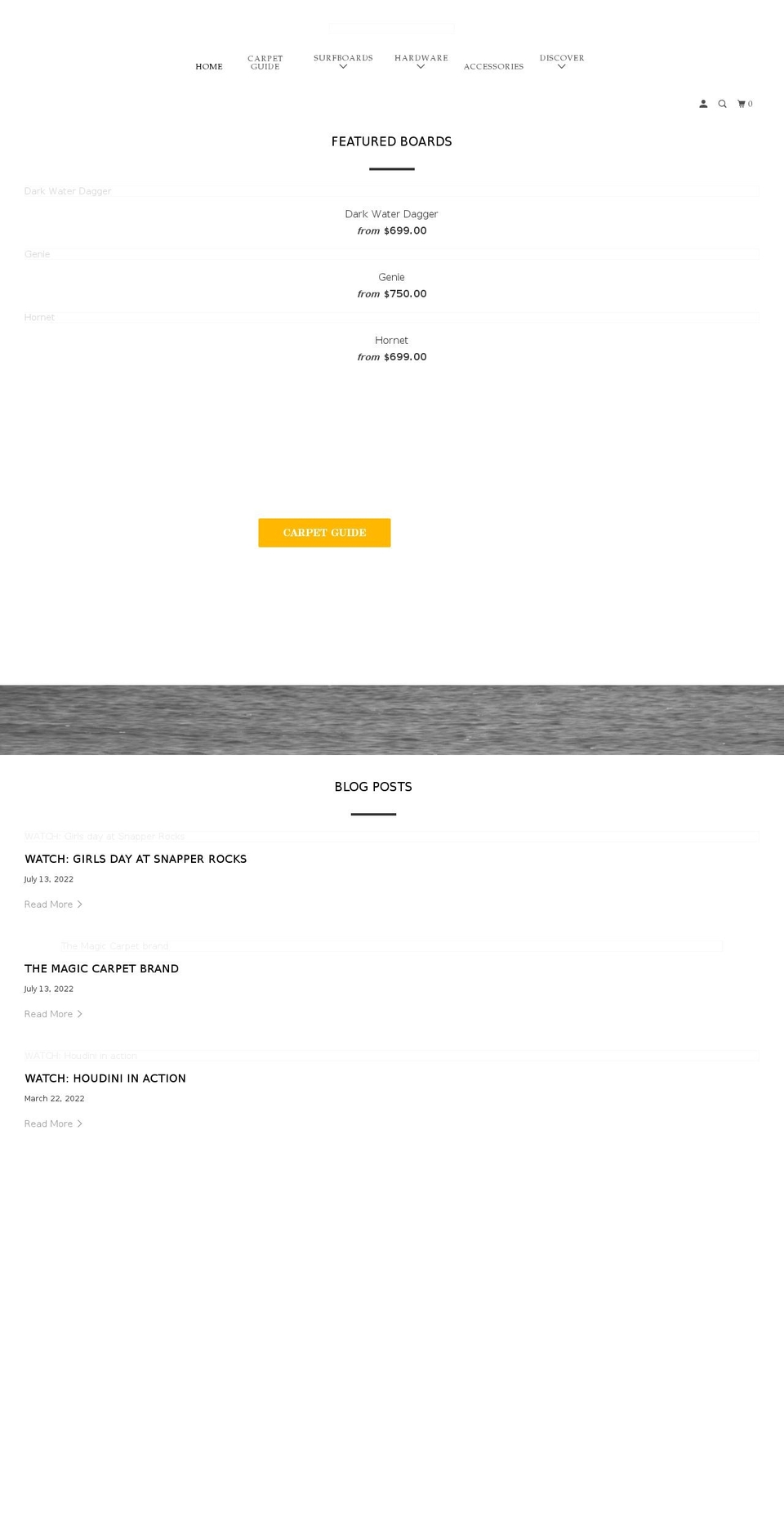 AUS Shopify theme site example magiccarpetsurfboards.com