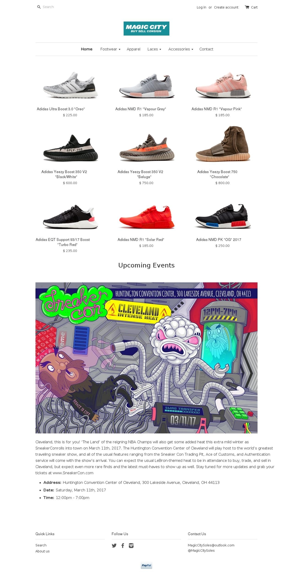 magiccitysoles.com shopify website screenshot