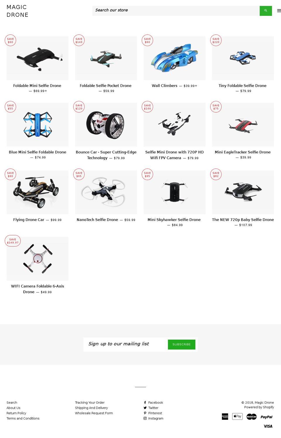 magicdrones.co shopify website screenshot