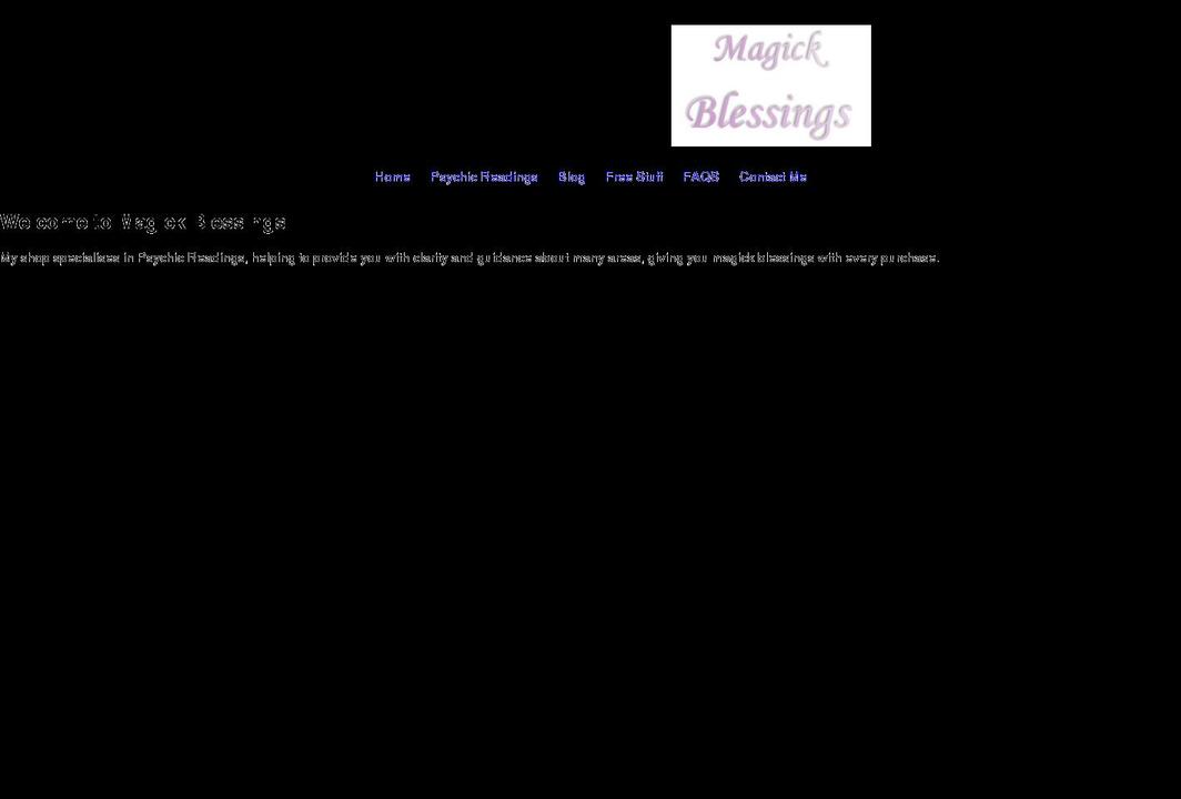 magickblessings.com shopify website screenshot