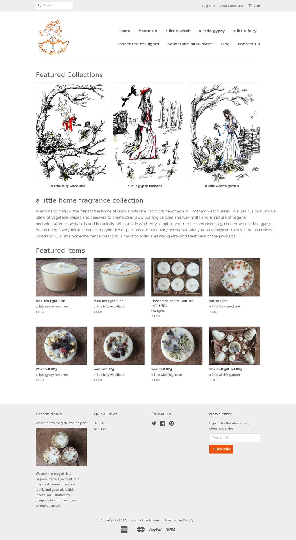 magicklittlehelpers.com shopify website screenshot