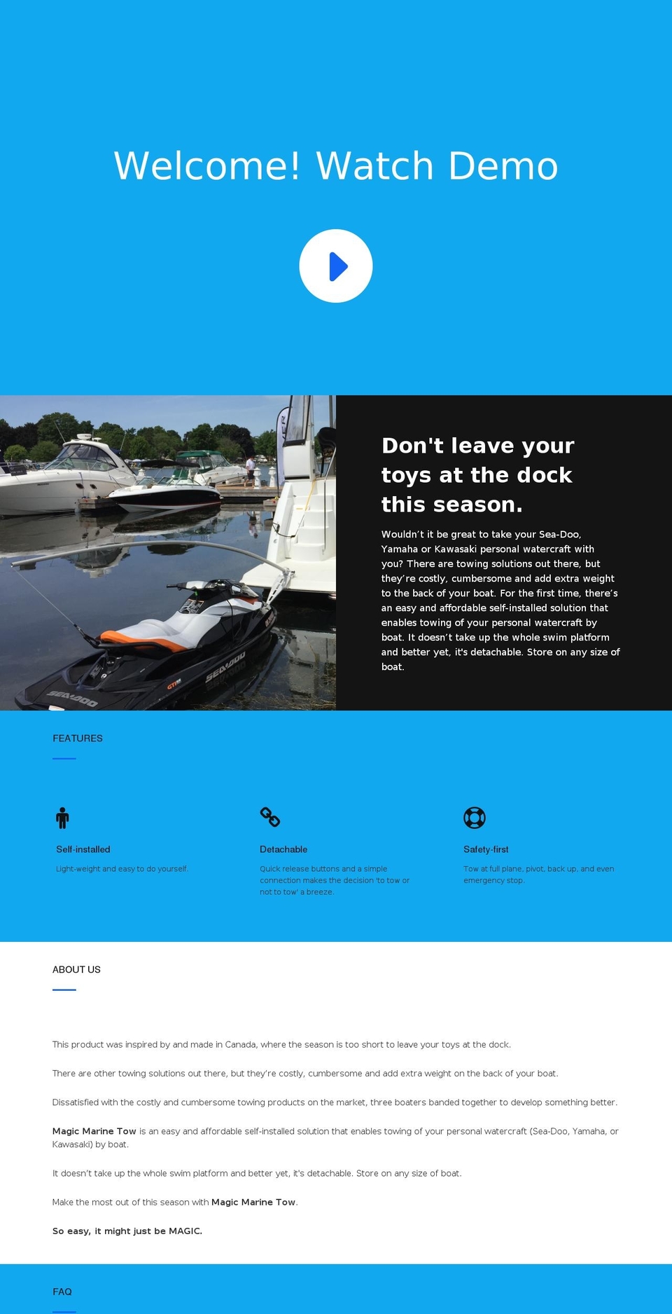 PXU - Shopify theme site example magicmarinetow.com