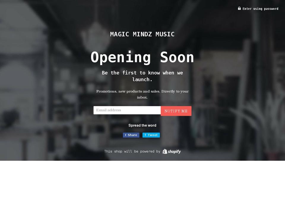 magicmindzmusic.com shopify website screenshot