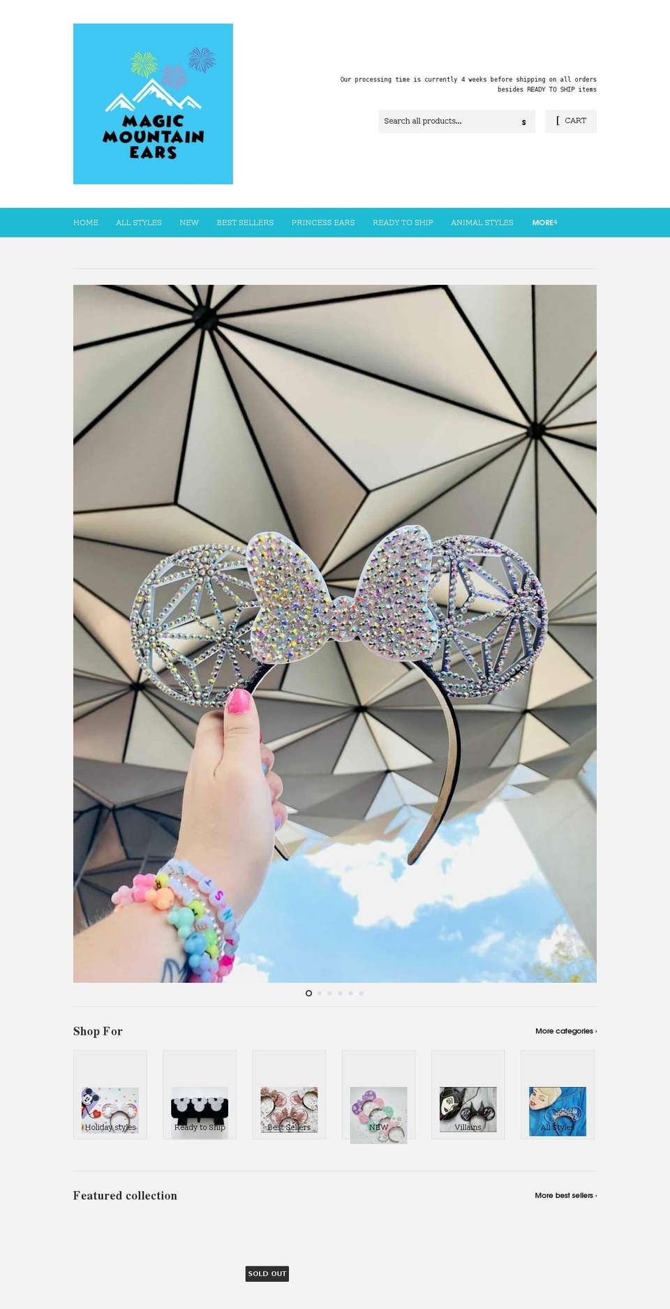magicmountainears.com shopify website screenshot