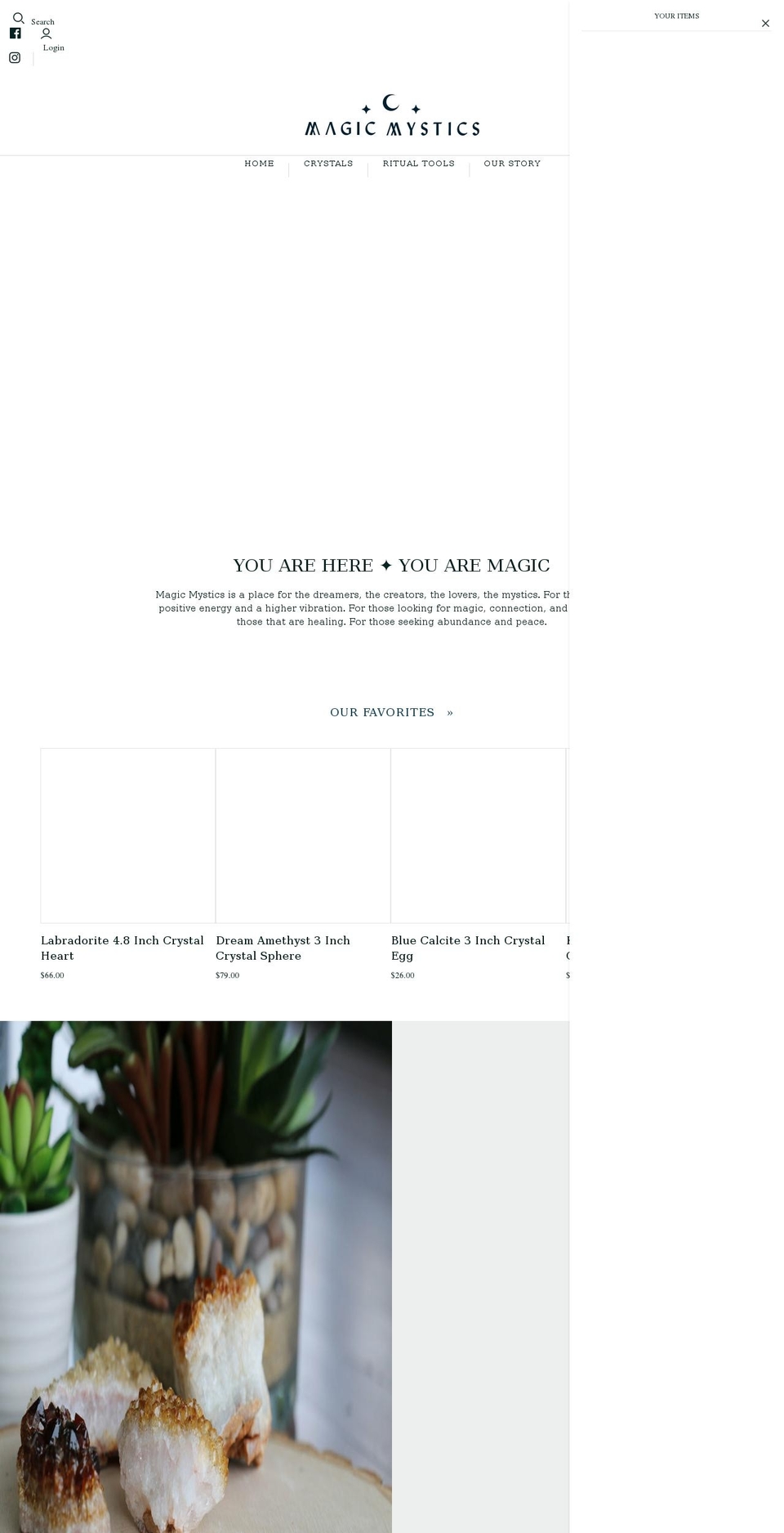 magicmystics.com shopify website screenshot