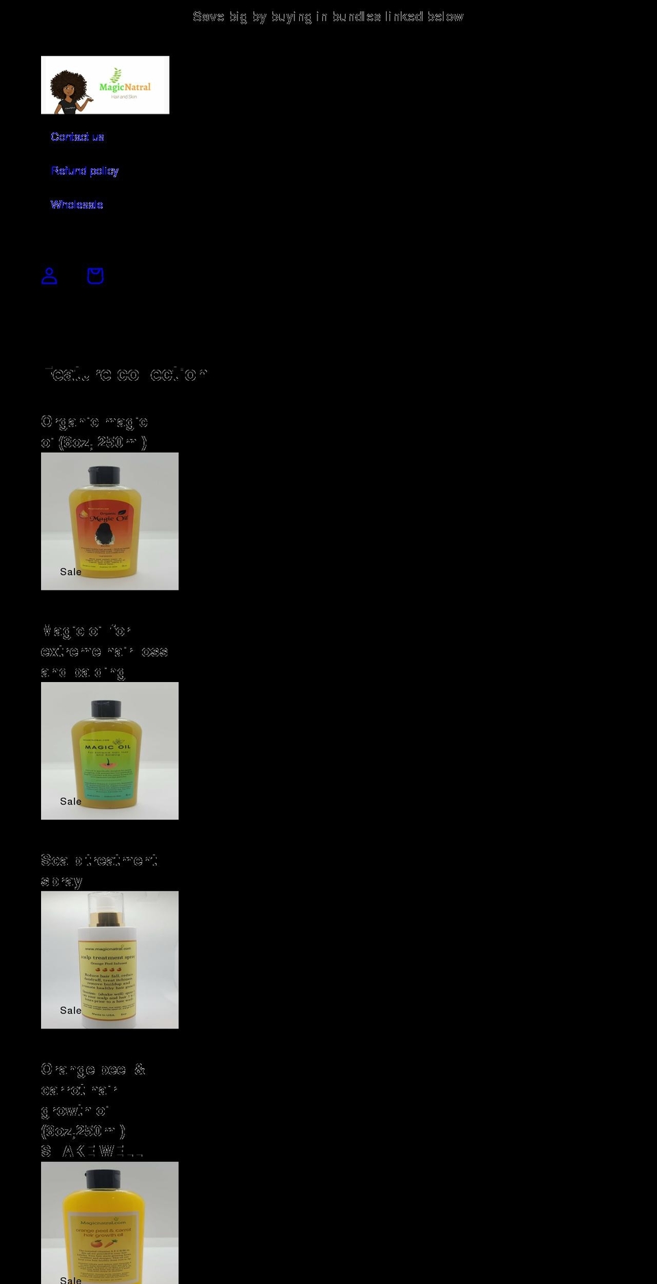 magicnatral.com shopify website screenshot