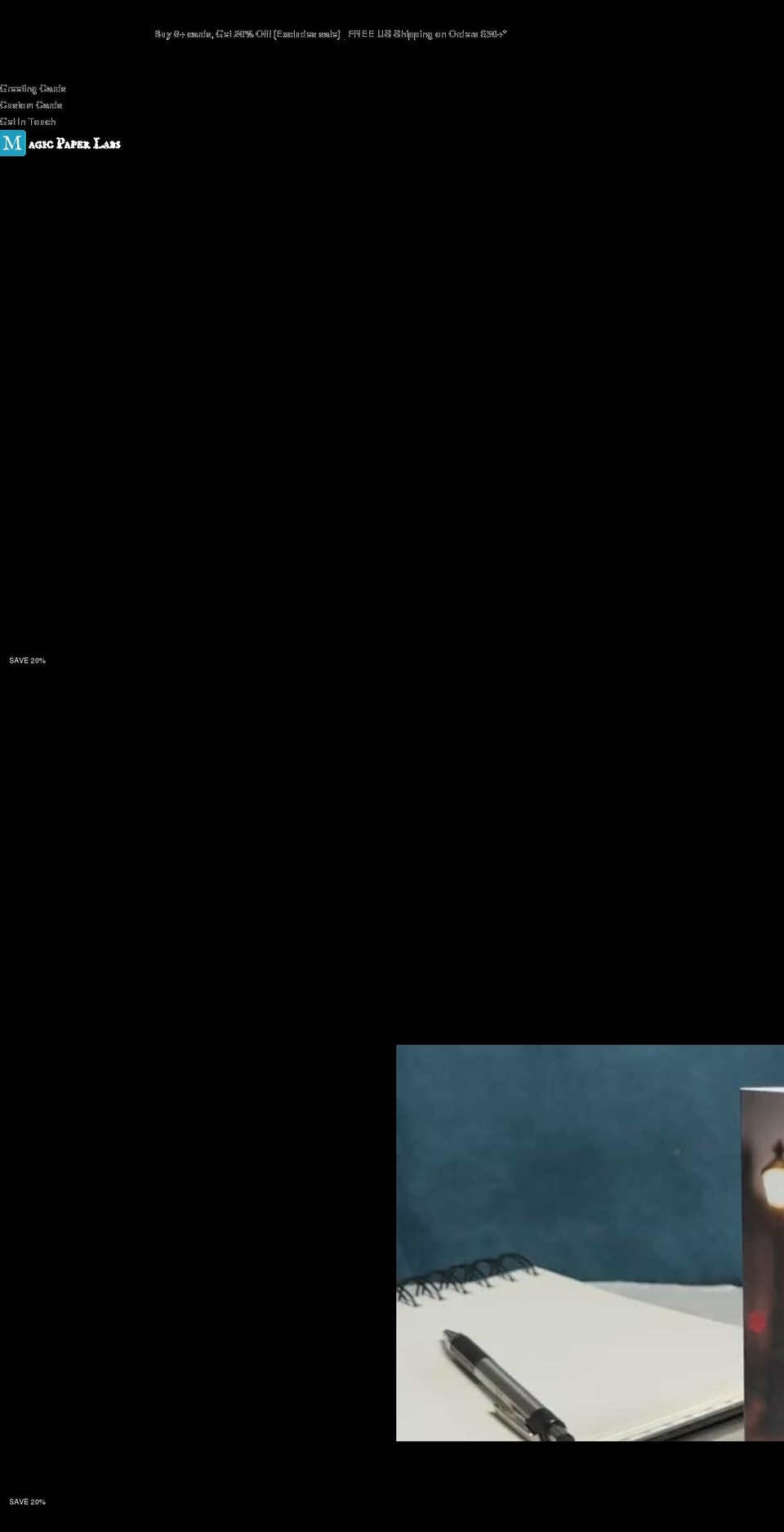 magicpaperlabs.com shopify website screenshot