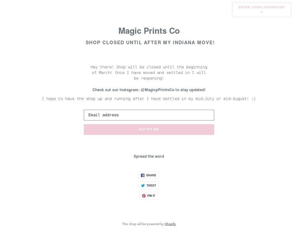magicprintsco.com shopify website screenshot