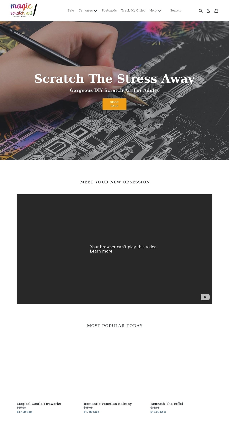 magicscratchart.com — Shopify storefront screenshot