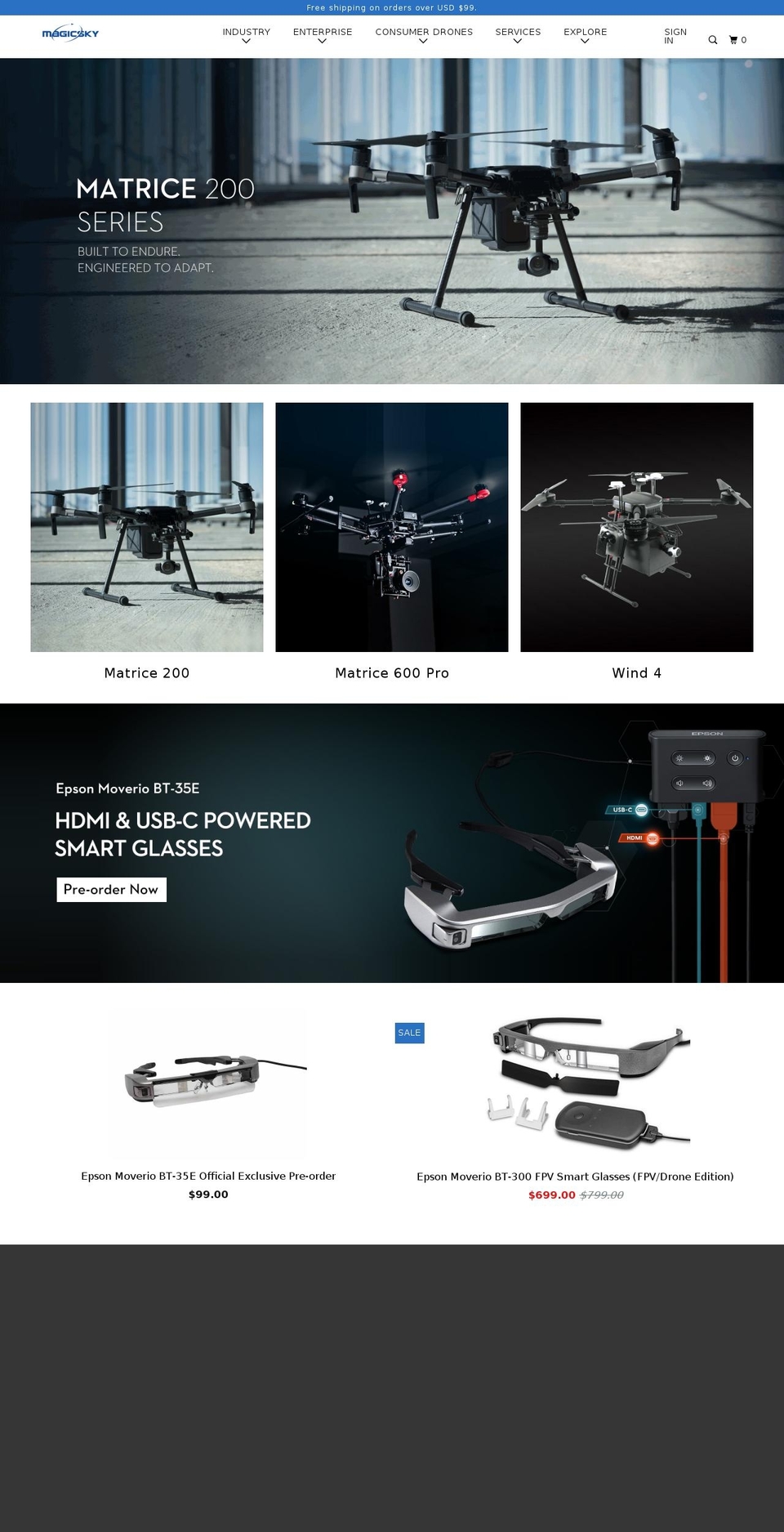 magicskyusa.com shopify website screenshot