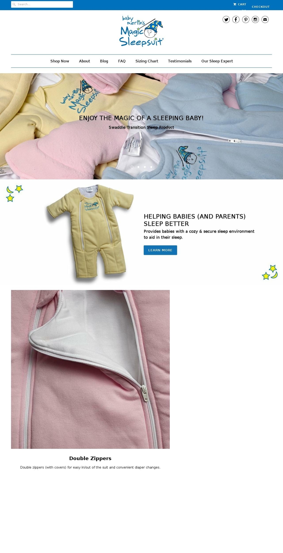 magicsleepsuit.co shopify website screenshot