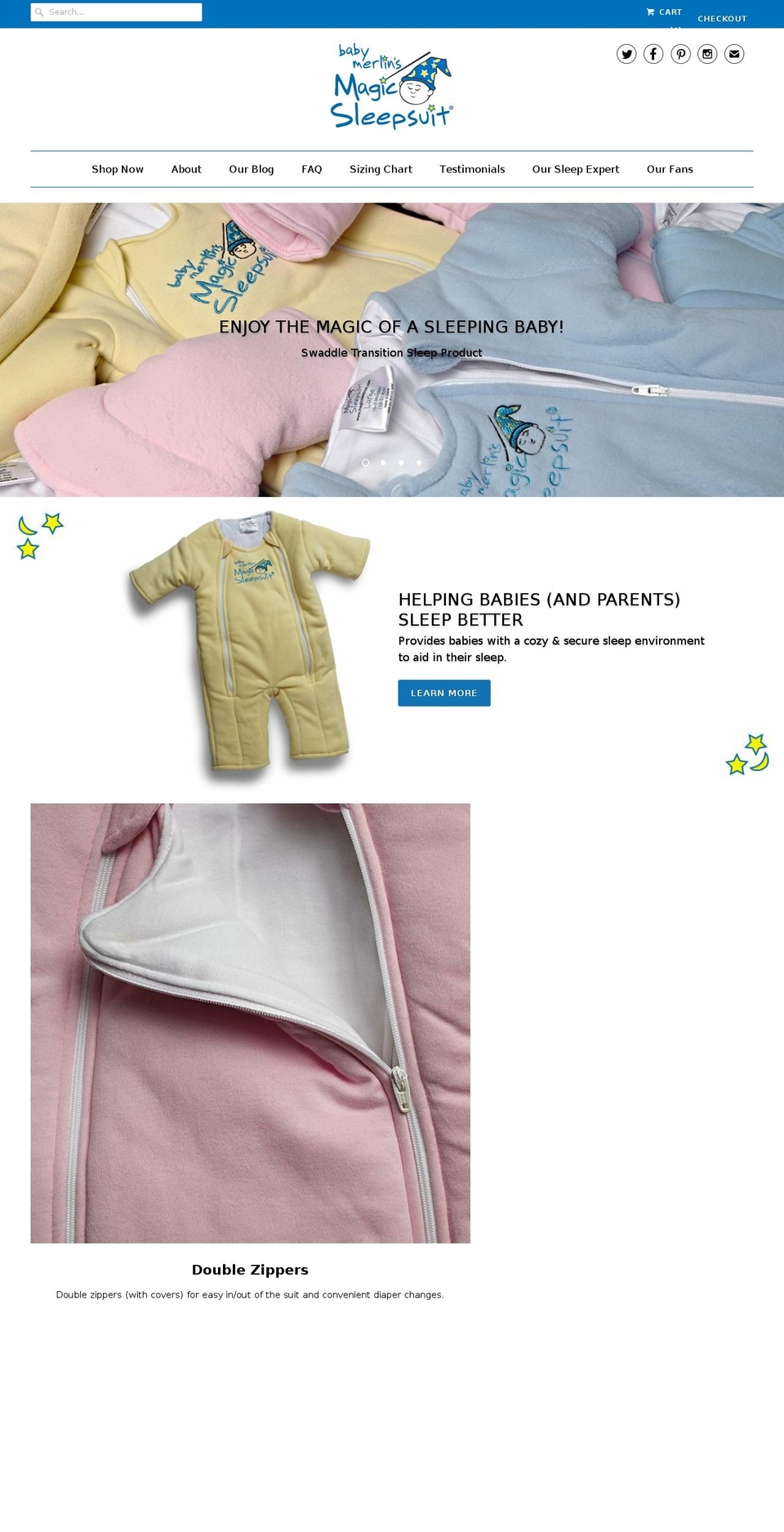 magicsleepsuit.org shopify website screenshot