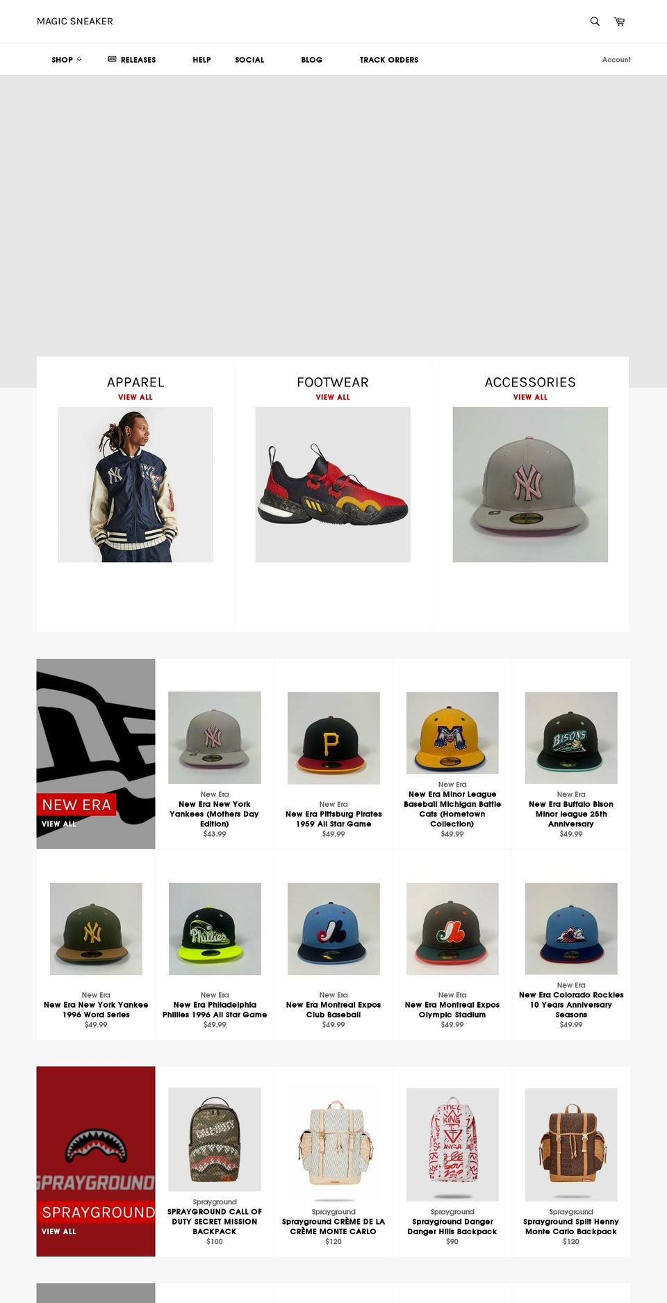 Sneaker Shopify theme site example magicsneaker.com