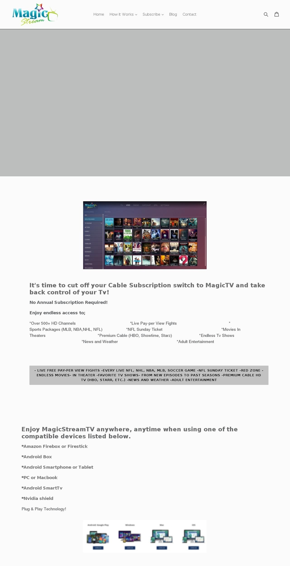 magicstreamtv.com — Shopify storefront screenshot