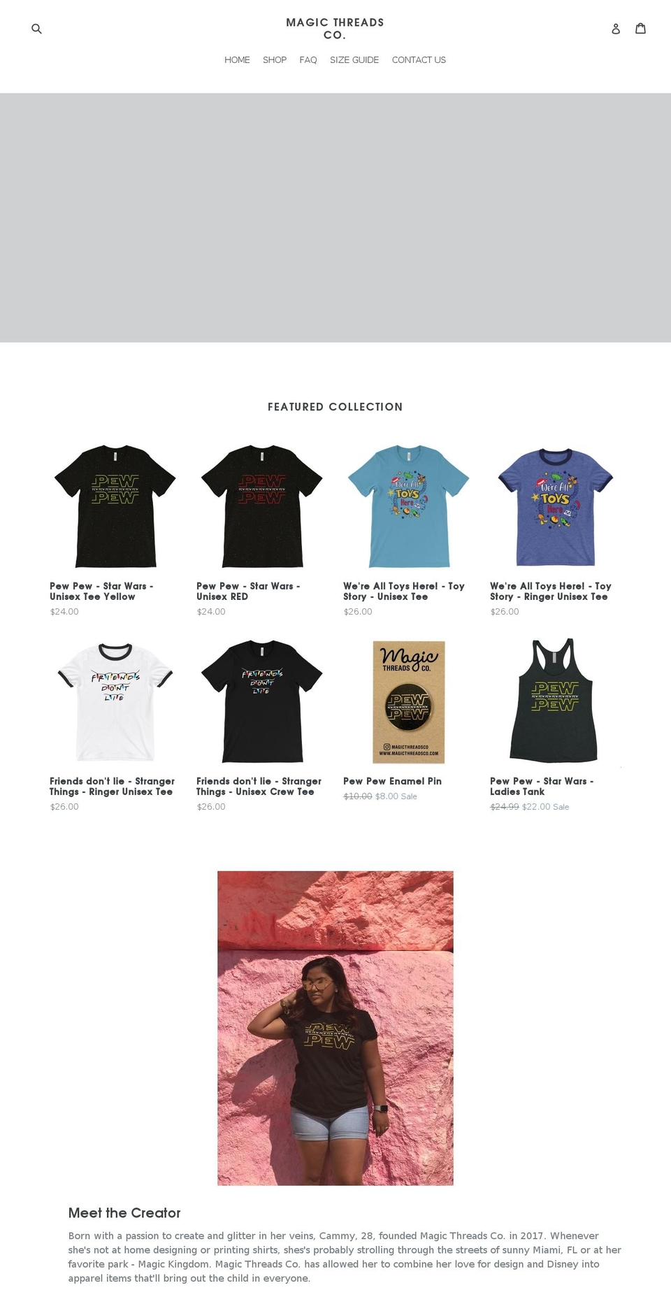 magicthreadsco.com — Shopify storefront screenshot