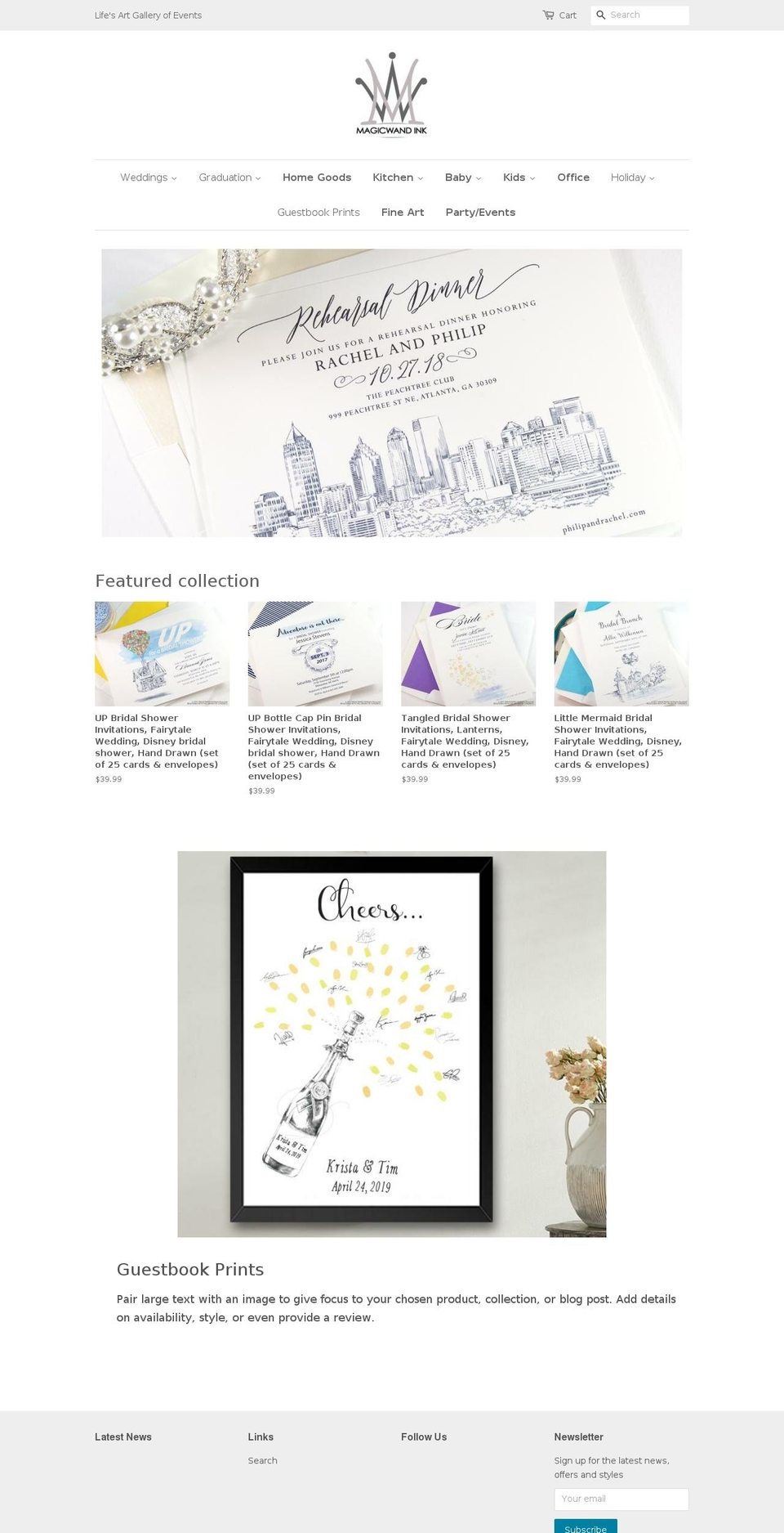 magicwandink.com — Shopify storefront screenshot