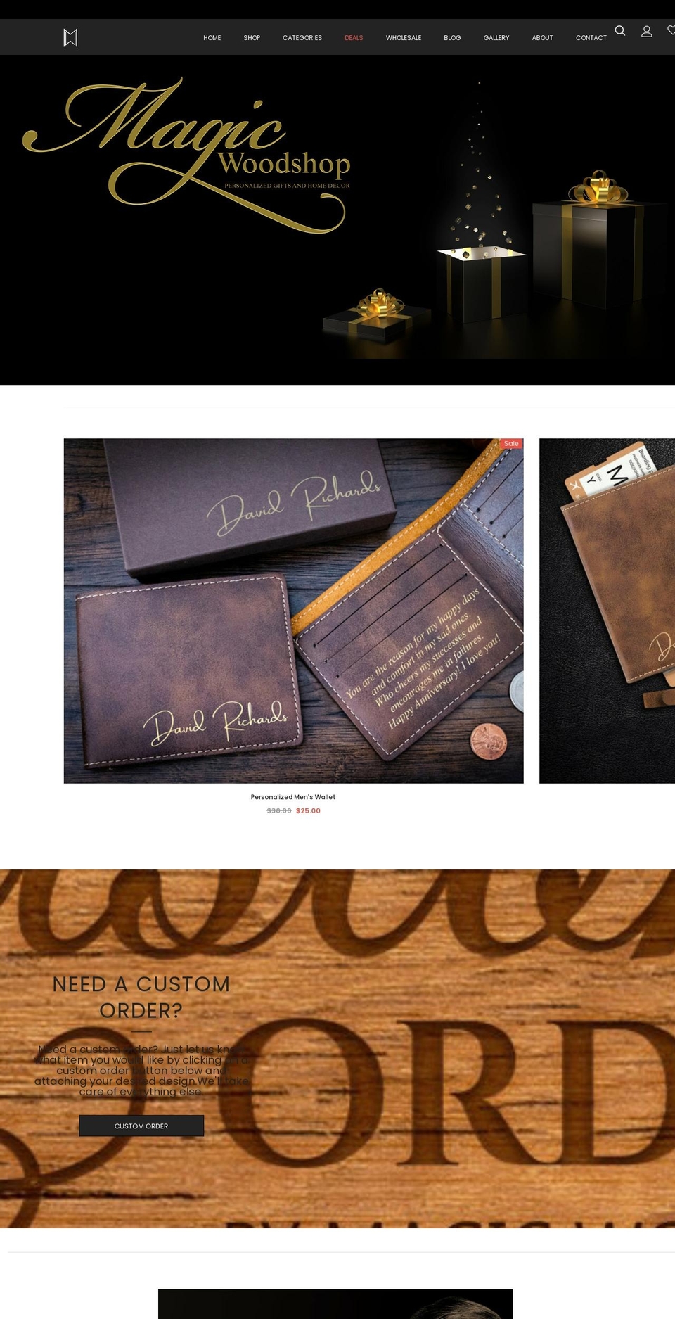 magicwoodshop.com shopify website screenshot
