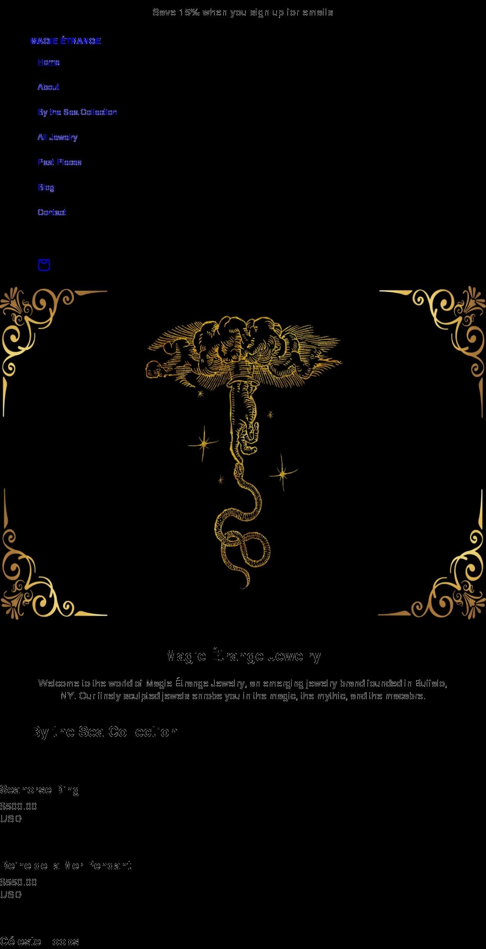 magie-etrange.com shopify website screenshot