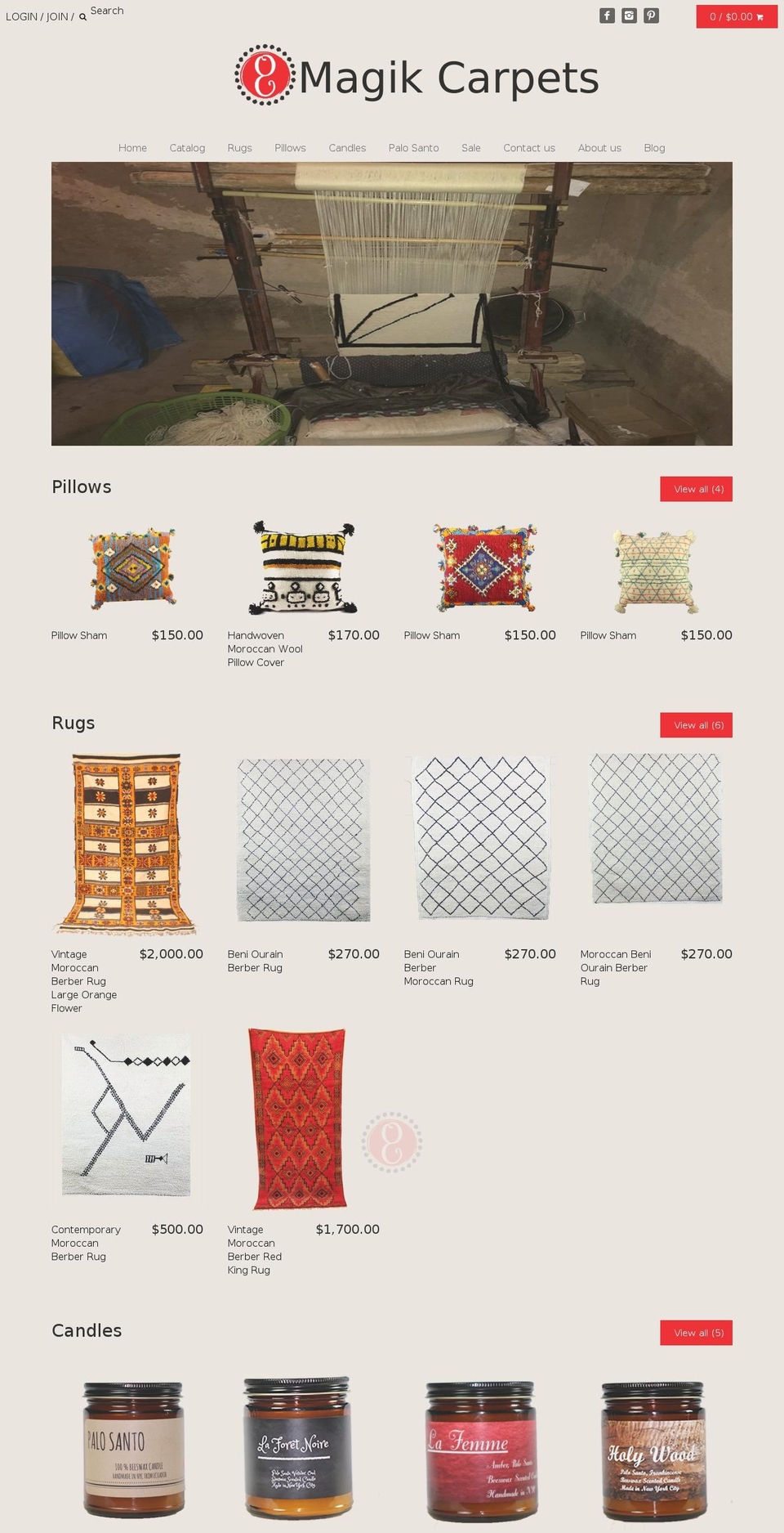 Tripster Developers Shopify theme site example magikcarpets.com