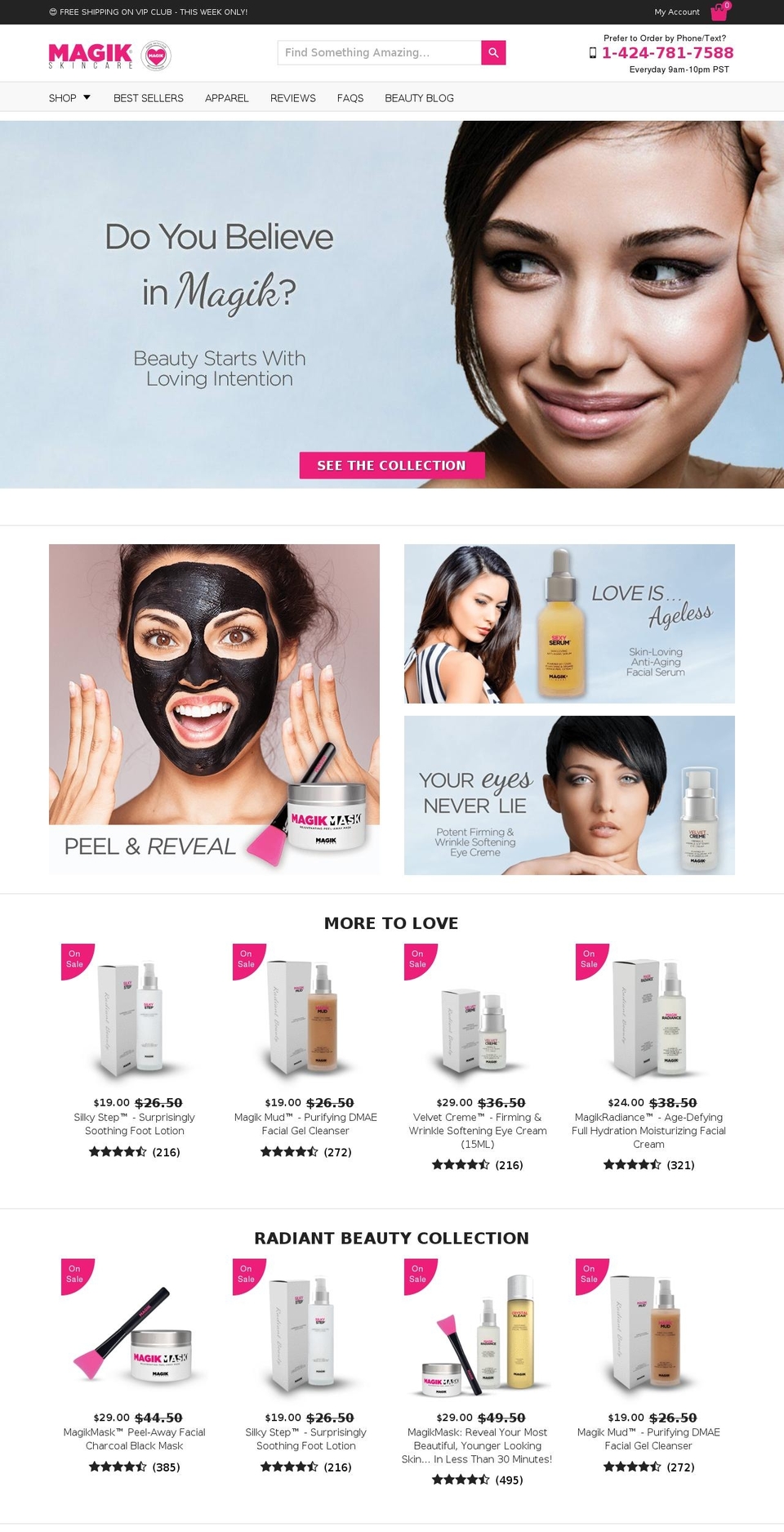magikskincare.com shopify website screenshot