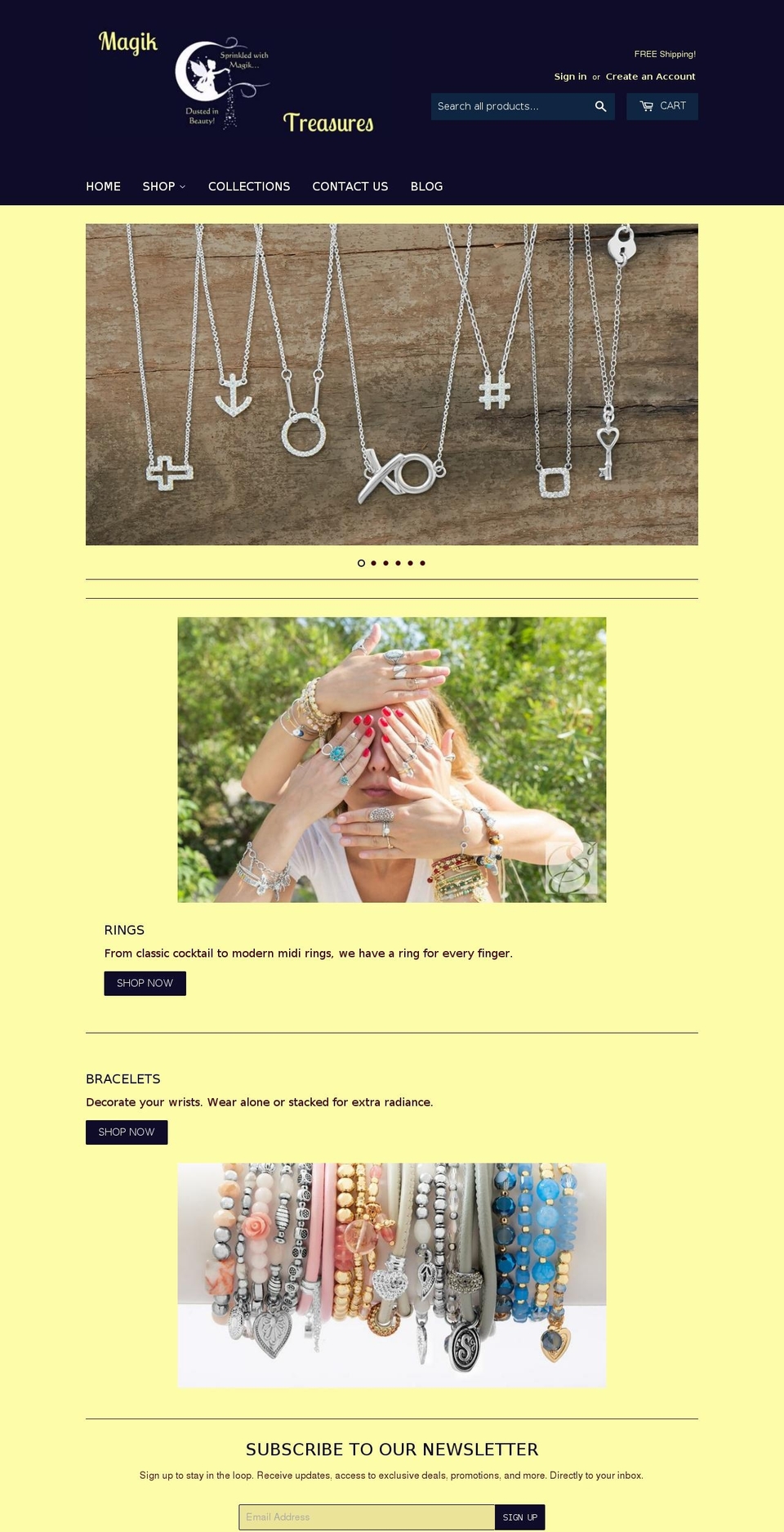 magiktreasures.com — Shopify storefront screenshot