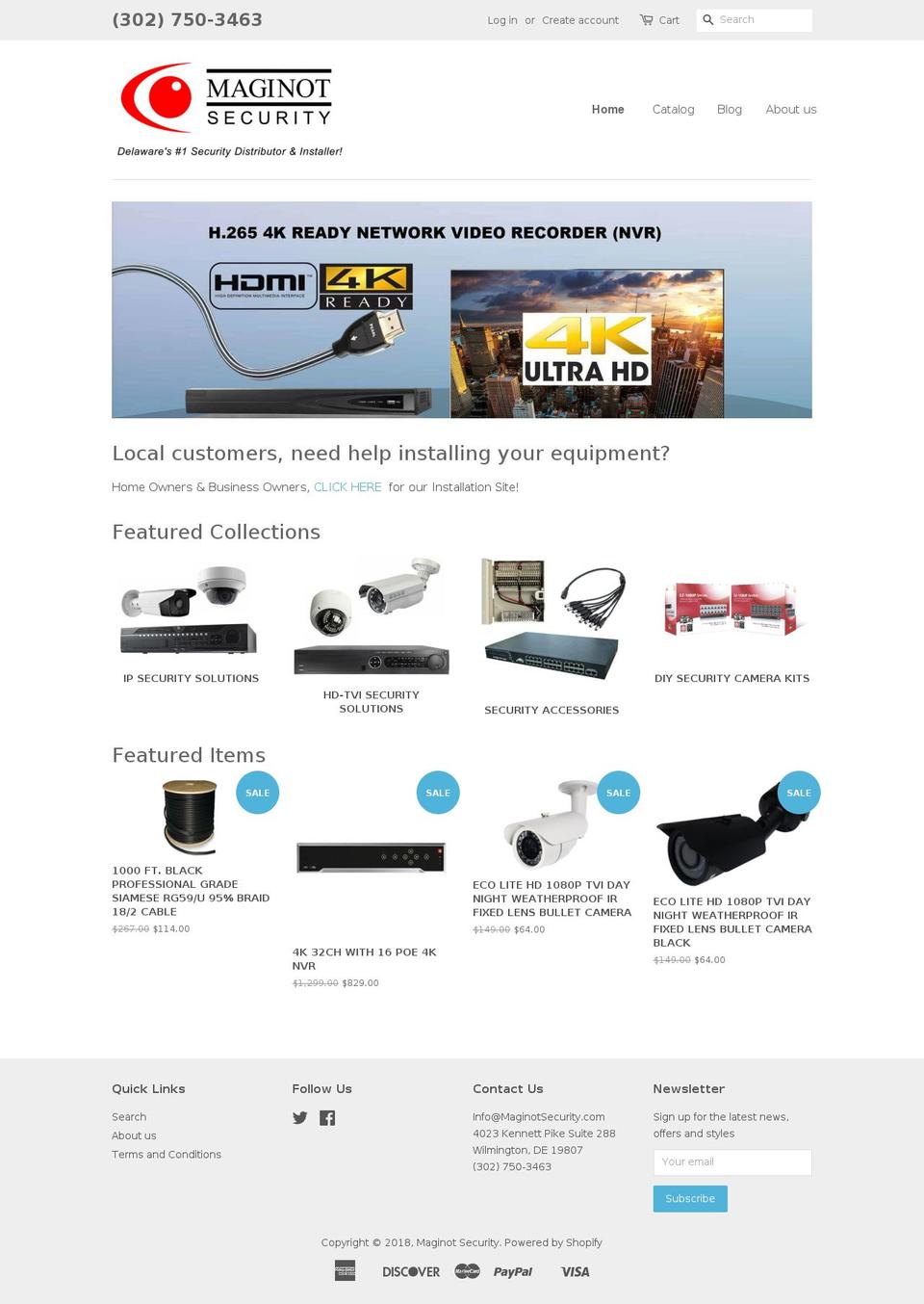 maginotsecurity.com — Shopify storefront screenshot