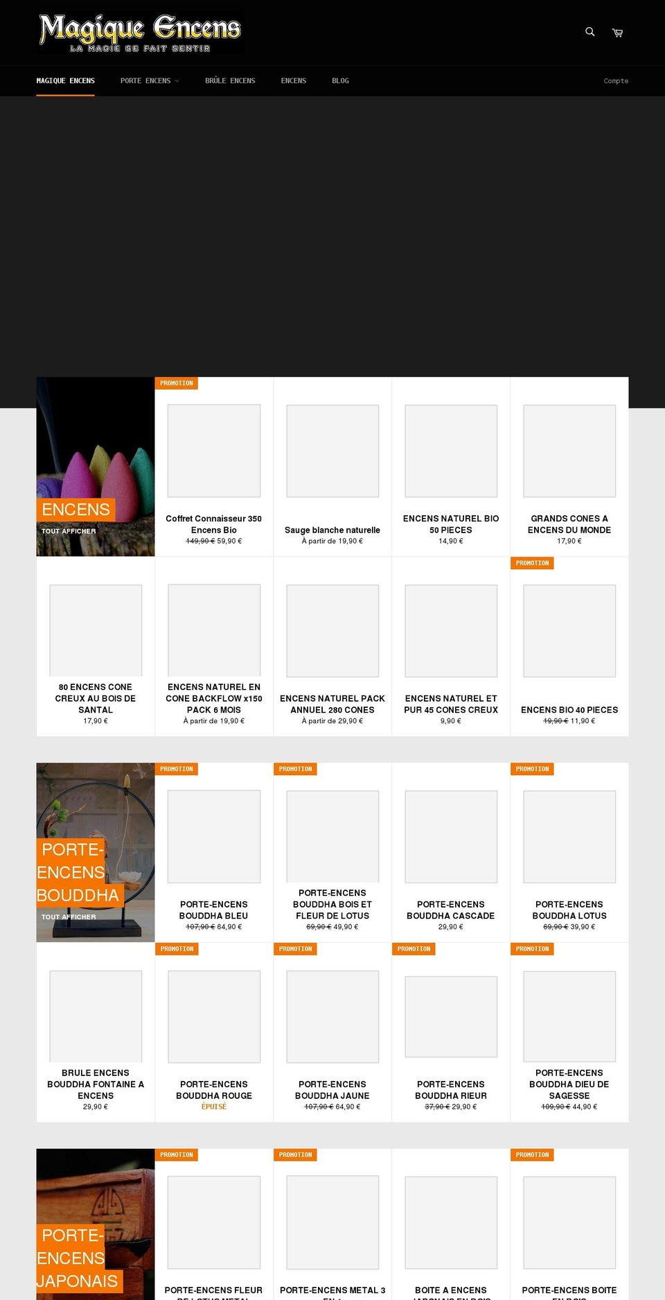 magique-encens.com shopify website screenshot