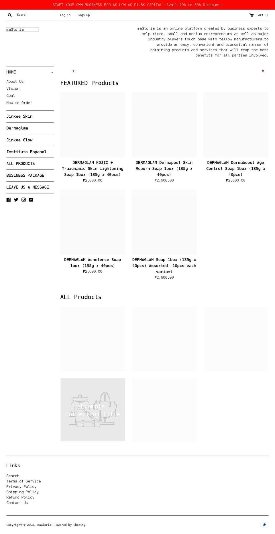 magloria.com shopify website screenshot